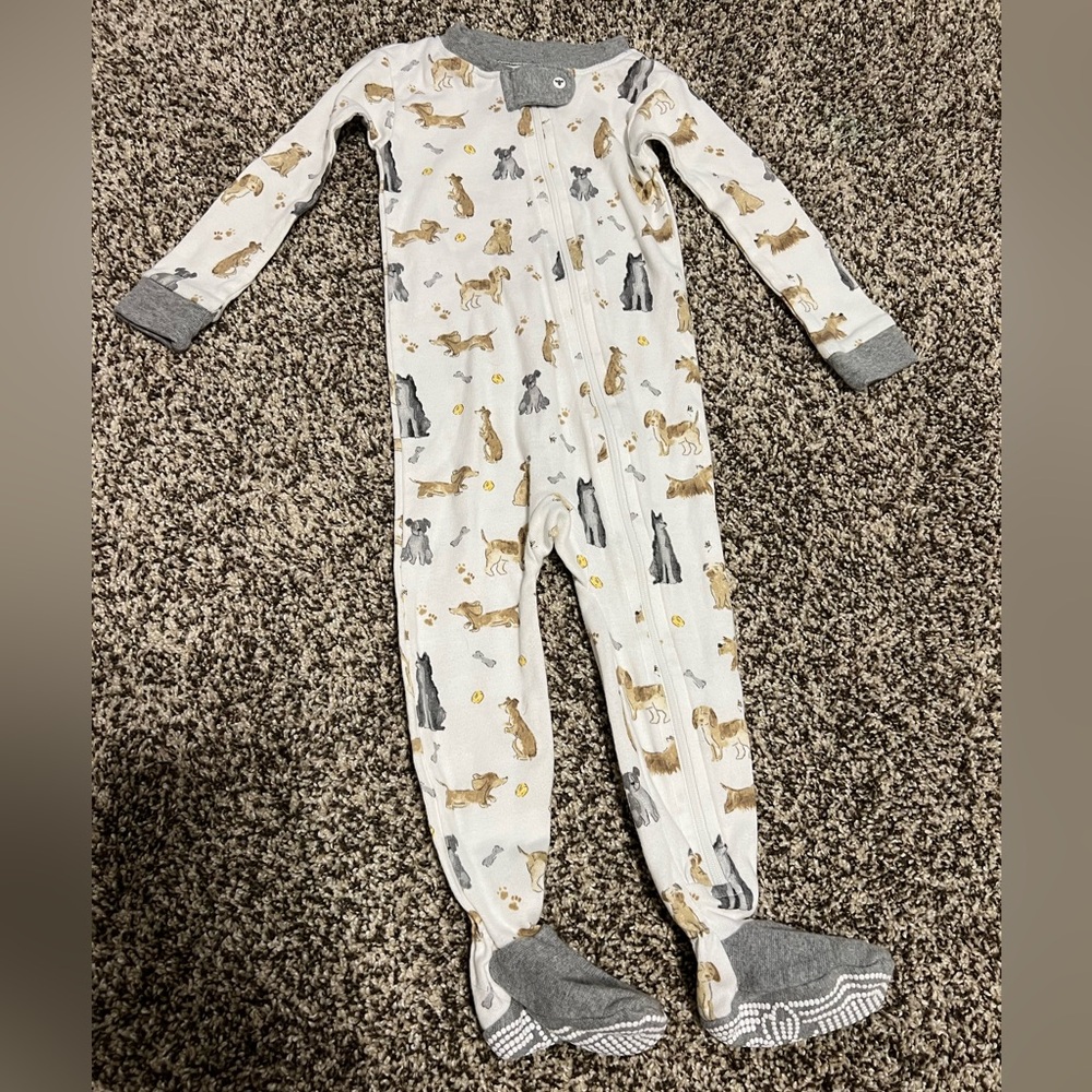 Burt’s Bees Puppy Party Organic Cotton Footie Pajamas Size 12 Months Like New